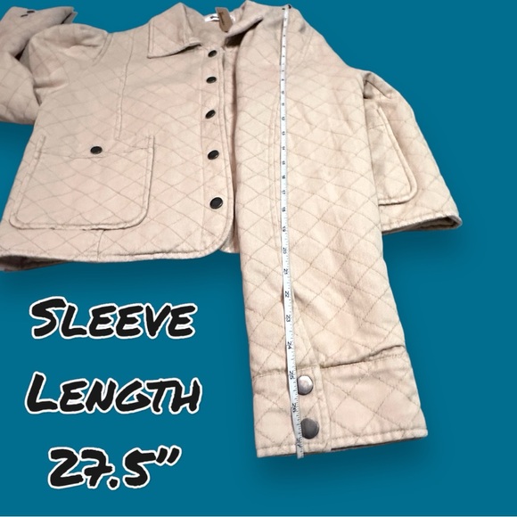 🎉HP🎉 NWT Vernacular Puff Sleeved Cropped Quilted Jacket in Cream. Size Large - Picture 9 of 16
